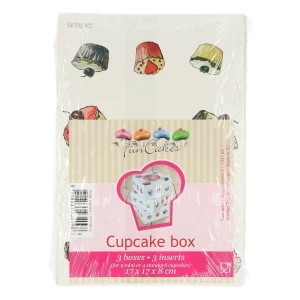 Box 4 Cupcakes 17 x 17 x 8 cm e Inserto 3 Pz FunCakes