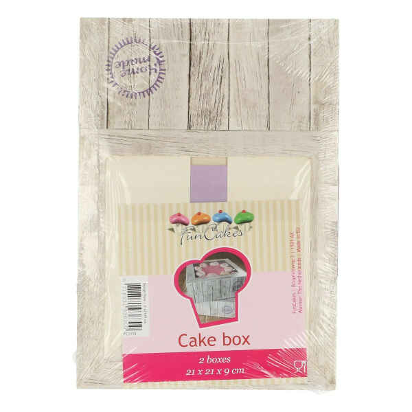 Scatola per Torta Home Made 21 x 21 x 9 cm 2 Pz FunCakes