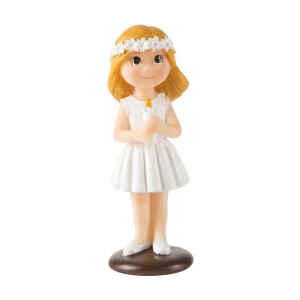 Comunione figura decorativa Ragazza con candela 10 cm