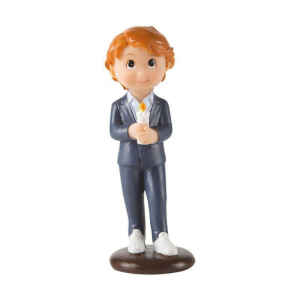 Comunione figura decorativa Ragazzo biondo con candela 10 cm