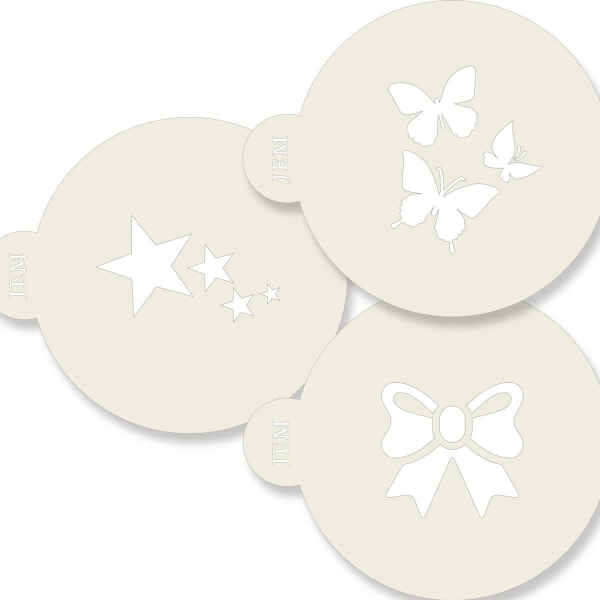 Stencil Classici Farfalla Fiocco Stella 3 Pz JEM