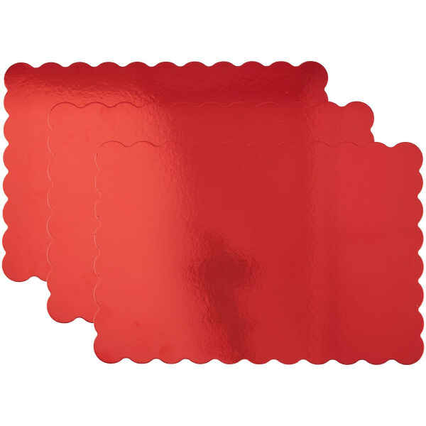 Sottotorta - Vassoio Rettangolare 33 x 48 cm Rosso Metallic Wilton