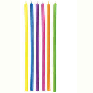 Candele Lunghe Multicolore 12 Pz Wilton