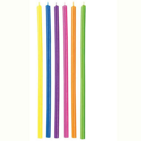 Candele Lunghe Multicolore 12 Pz Wilton