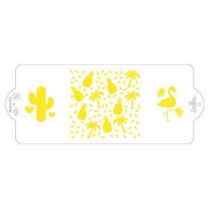 Stencil Palme Ananas e Fenicottero Trendy 10 x 25 cm