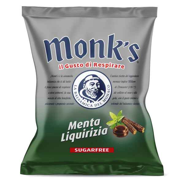 Caramelle Monks Menta Liquirizia Senza Zucchero