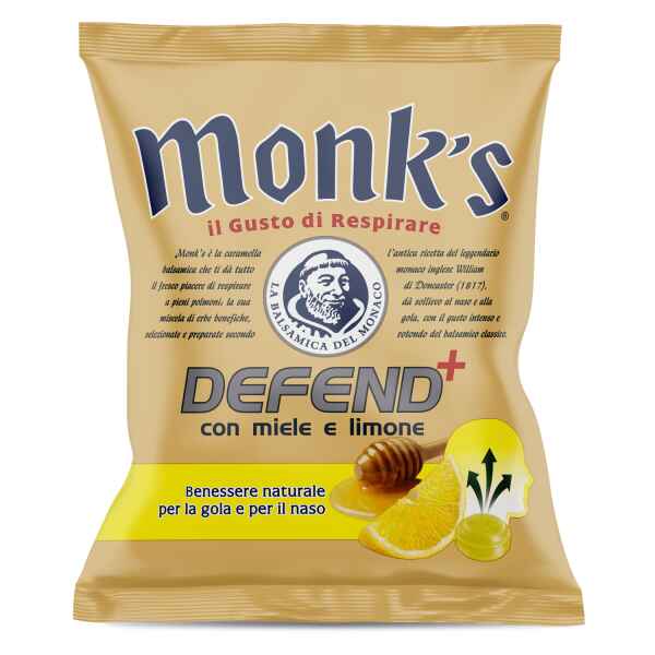 Caramella dura Monk's DEFEND Miele e Limone