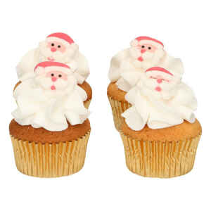 Decorazioni di zucchero Babbo Natale Senza Glutine 8 Pz FunCakes