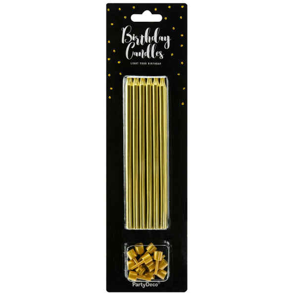 Birthday Candles Plain Gold 12,5 cm 12 Pz PartyDeco