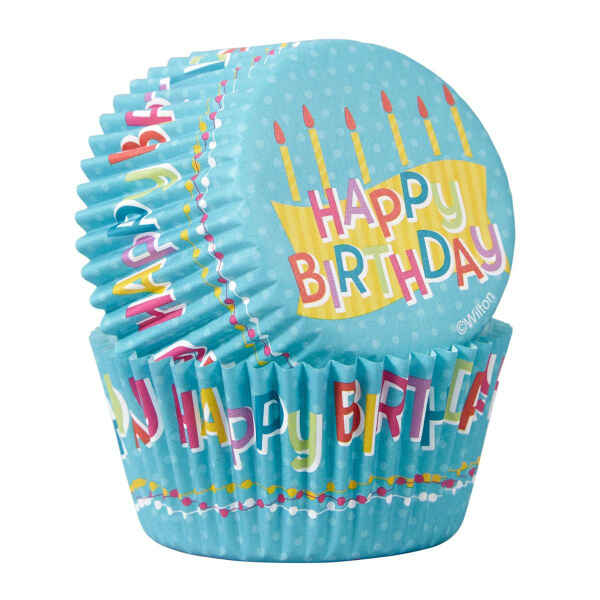 Pirottini - Cupcake da Forno Happy Birthday 5 cm 50 Pz Wilton