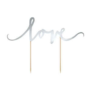 Cake Topper Love Argento PartyDeco