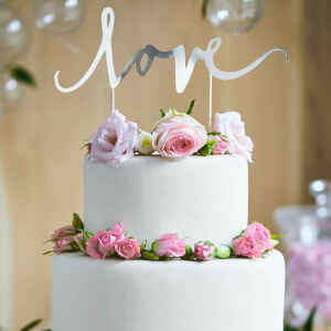 Cake Topper Love Argento PartyDeco