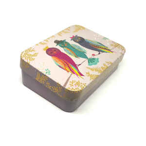 Latta Sara Miller Slip Lid Pocket Tins - Trio Parrot Sara Miller