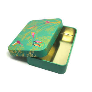 Latta Sara Miller Slip Lid Pocket Tins - Green Birds Sara Miller