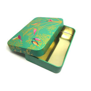 Latta Sara Miller Slip Lid Pocket Tins - Green Birds Sara Miller