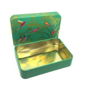 Latta Sara Miller Slip Lid Pocket Tins - Green Birds Sara Miller