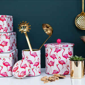 Latta Sara Miller Slip Lid Pocket Tins - Flamingo Sara Miller