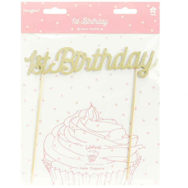 Cake Topper Primo Compleanno - Gold PartyDeco