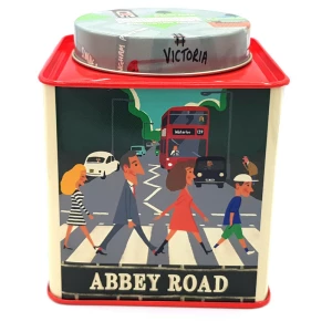 Scatola di latta Tea Caddy Square Paul Thurlby City