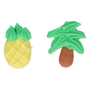 Sugar Decorations Ananas e Alberi Palma Senza Glutine Set 8 Pz FunCakes