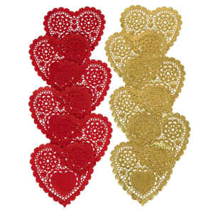 Centrini Doily Hearts 12 Pz Wilton