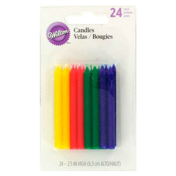 Candeline Rotonde Arcobaleno 24 Pz Wilton