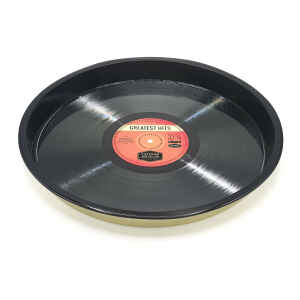 Vassoio vintage in latta vinile 33 giri