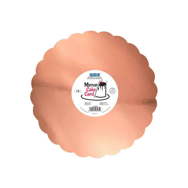 Sottotorta Cake Card Scallop Rose Gold 25 cm 3 Pz PME