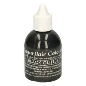 Colorante per Aerografo Nero Glitter 60 ml Sugarflair