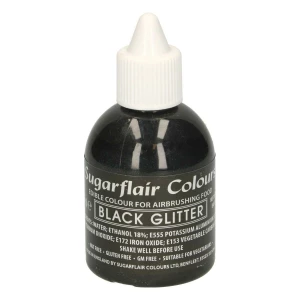 Colorante per Aerografo Nero Glitter 60 ml Sugarflair