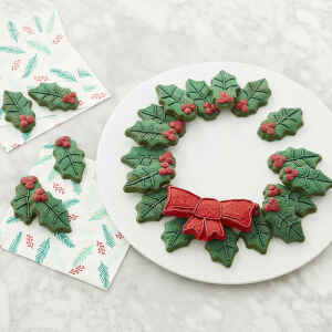 Teglia Cookie Pan Wreath Holly Leaf Ghirlanda Wilton