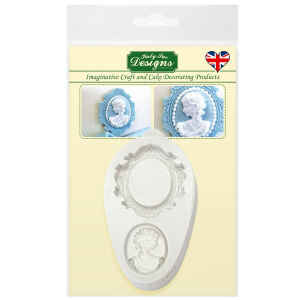 Stampo Silicone Cornici in miniatura con Cameo ovale e cornice ovale 2 Katy Sue