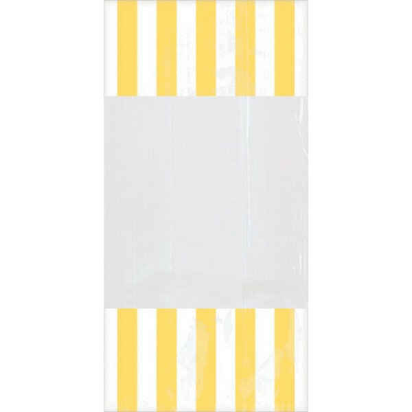 Sacchetti cellophane striped 13 x 25 cm Giallo 10 Pz