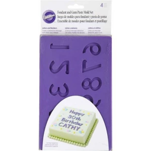 Stampo Fondant e Pasta di Gomma Lettere Numeri Set 4 Pz WILTON