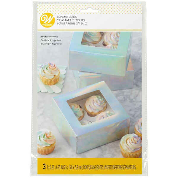 Cupcake Box Iridescente San Valentino 3 Pz Wilton