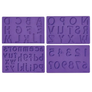 Stampo Fondant e Pasta di Gomma Lettere Numeri Set 4 Pz WILTON