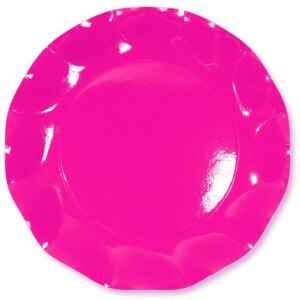 Piatti Piani di Carta a Petalo Rosa Pink 24 cm Extra
