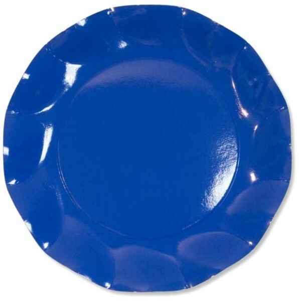 Piatti Piani di Carta a Petalo Blu Cobalto 24 cm Extra