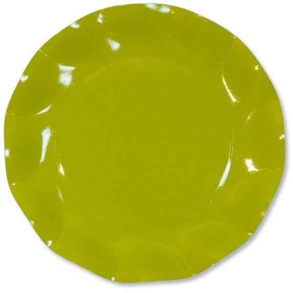 Piatti Piani di Carta a Petalo Verde Lime 21 cm Extra