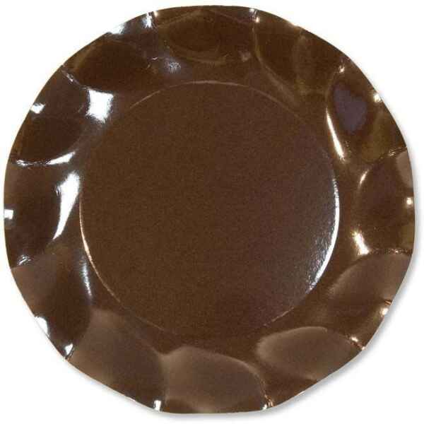 Piatti Piani di Carta a Petalo Marrone Cioccolato 27 cm Extra