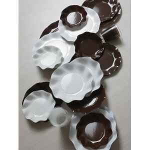 Piatti Fondi di Carta a Petalo Marrone Cioccolato 18,5 cm Extra