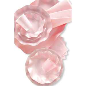 Piatti Fondi di Carta a Petalo Rosa Perlato 18,5 cm Extra