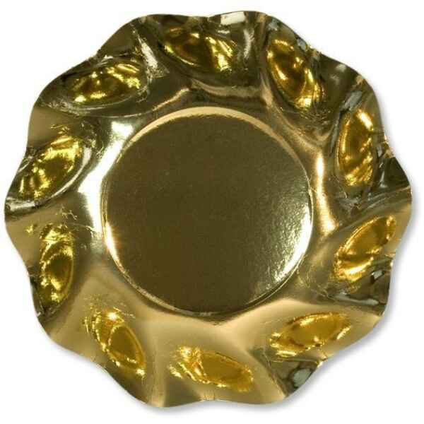 Piatti Fondi di Carta a Petalo Oro Metallizzato Lucido 18,5 cm Extra