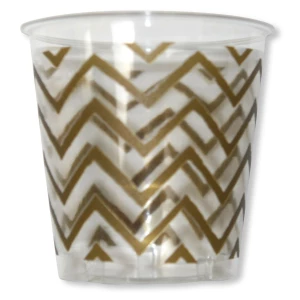 Bicchieri di Plastica Chevron Oro 300 cc 8 Pezzi Ex.Tra.