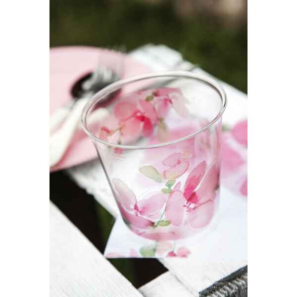 Bicchieri di Plastica Fiore Rosa 300 cc Extra