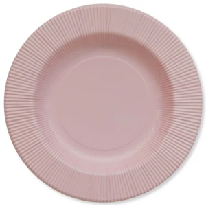 Piatti Fondi di Carta Opaco a Righe Rosa Quarzo 25,5 cm Extra