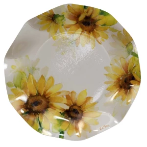 Piatti Piani di Carta a Petalo Sunflower 27 cm Extra