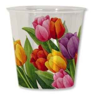 Bicchieri di Plastica 300 cc Tulipani Colorati 3 confezioni Extra