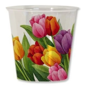 Bicchieri di Plastica Tulipani Colorati 300 cc 8 Pz