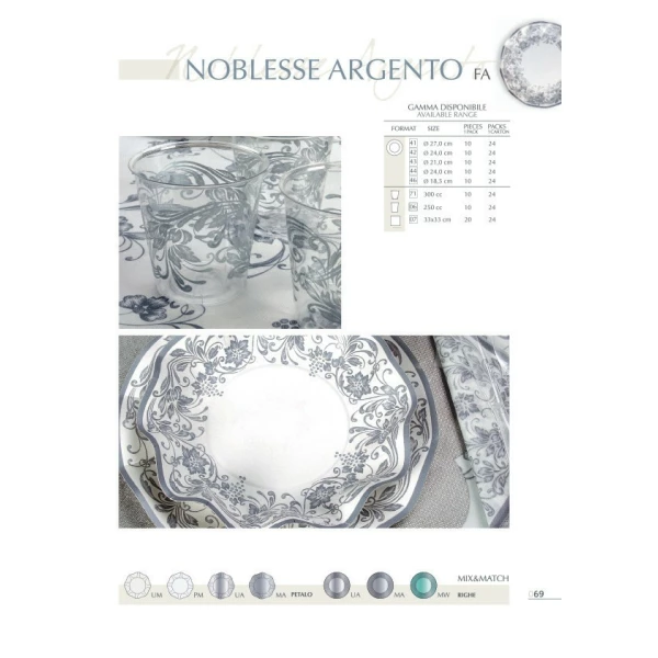 Tovaglioli Noblesse Argento 33 x 33 cm 3 confezioni Extra
